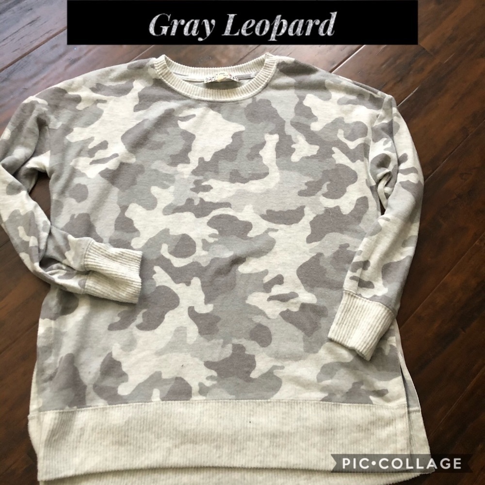 Gray Leopard Sweater